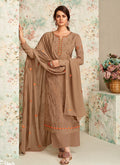 Light Brown Palazzo Suit
