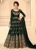Green Multi Embroidered Anarkali Suit