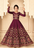 Indian Suit - Maroon Multi Embroidered Anarkali Suit In usa uk canada
