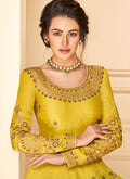 Indian Clothes - Yellow Multi Embroidered Anarkali Suit