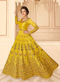 Indian Suit - Yellow Multi Embroidered Anarkali Suit In usa uk canada