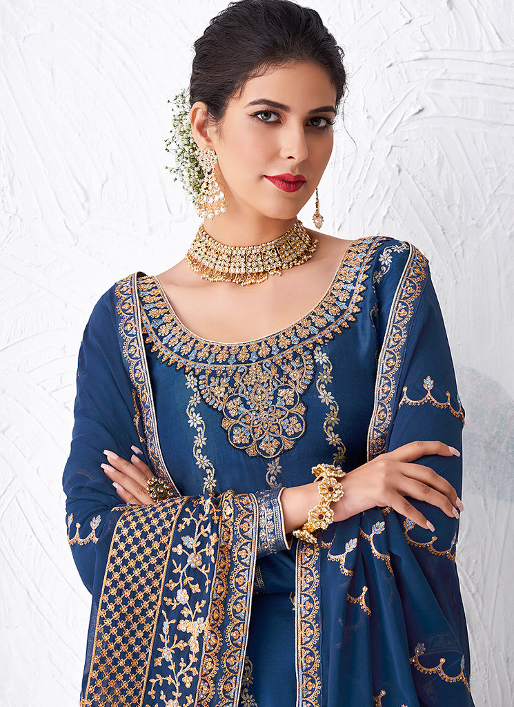 Royal Blue Palazzo Suit