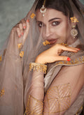 Mauve Golden Anarkali Suit In usa uk canada
