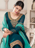 Turquoise Pant Style Suit In usa uk canada
