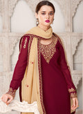 Red Multi Embroidered Pant Style Suit In usa uk canada