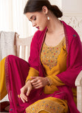 Yellow Multi Embroidered Pant Style Suit In usa uk canada