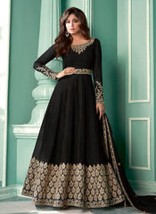Black Zari Embroidered Anarkali Suit