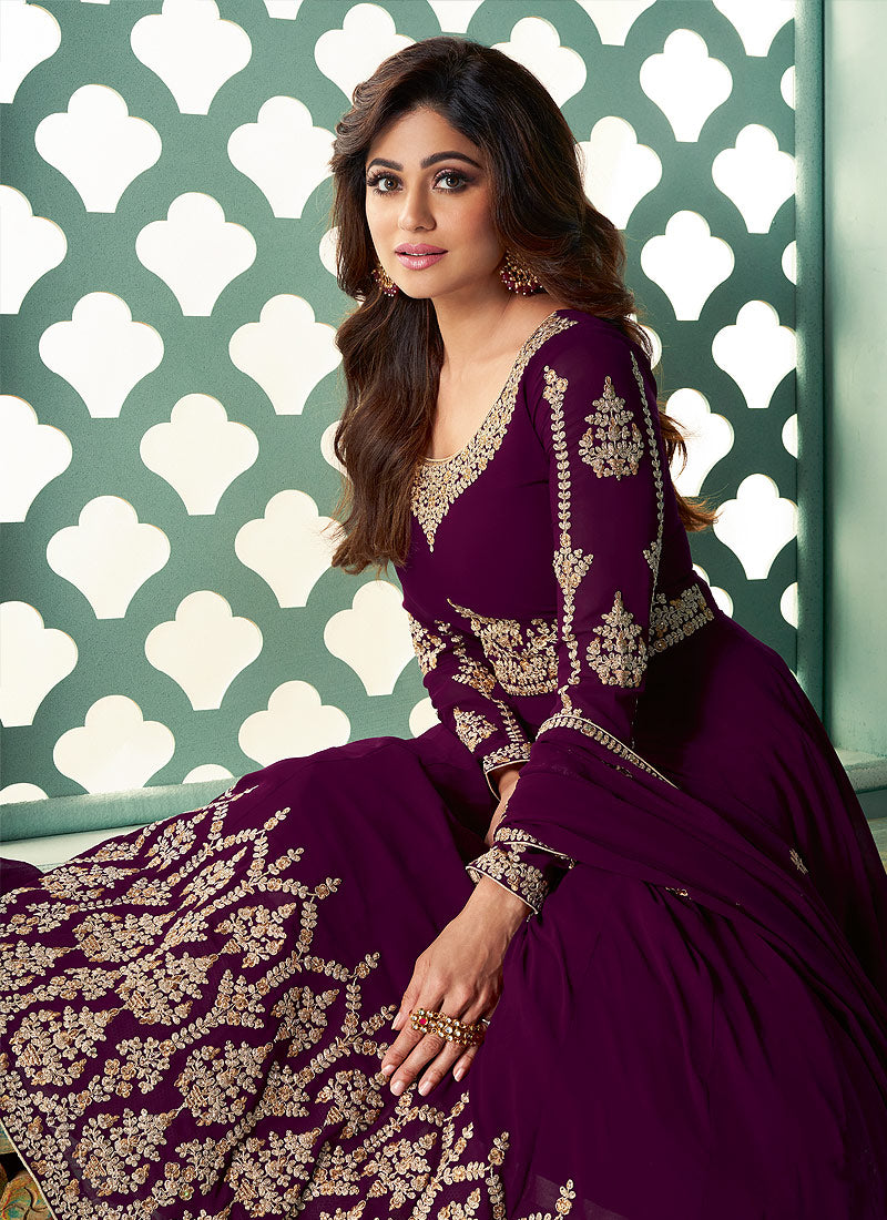 Wine Anarkali Suit In usa uk canada