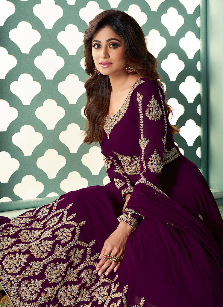 Wine Anarkali Suit In usa uk canada