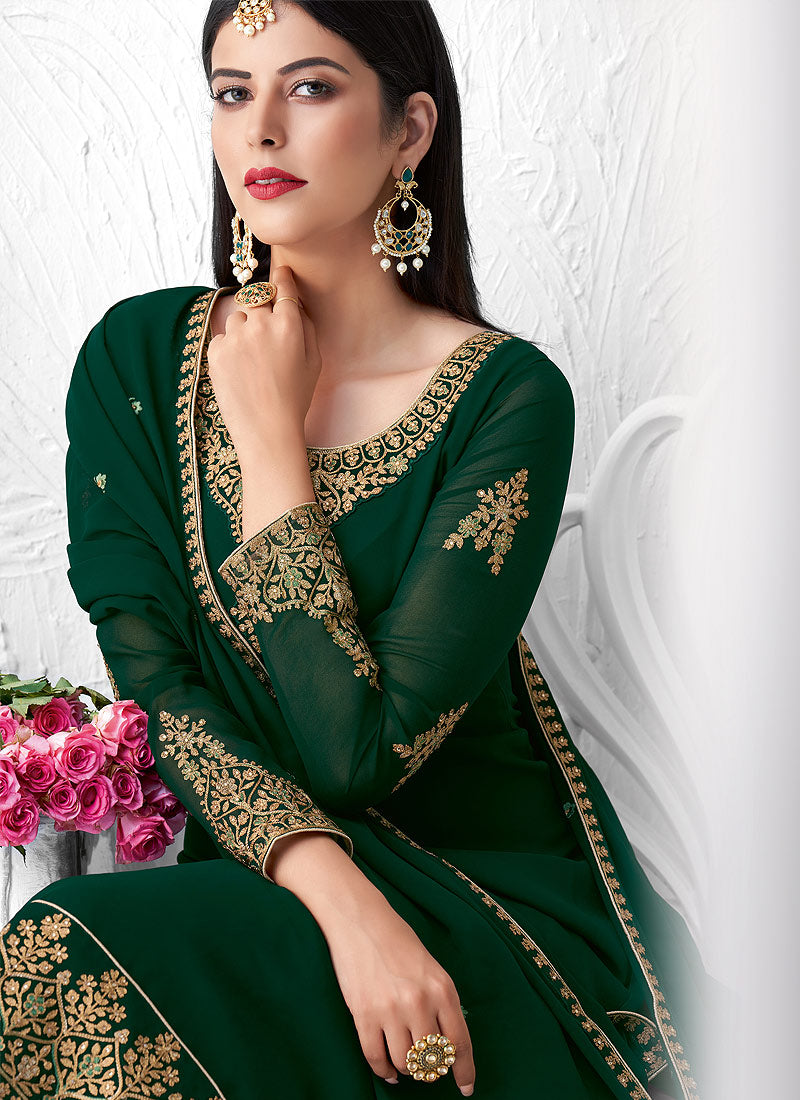 Green Palazzo Suit