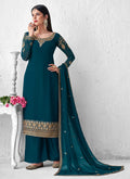 Rama Green Embroidered Palazzo Suit