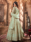 Mint Green Golden Anarkali Suit In usa uk canada