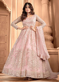 Light Pink Embroidery Wedding Anarkali Suit