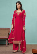 Deep Pink Embroidered Pakistani Pant Suit