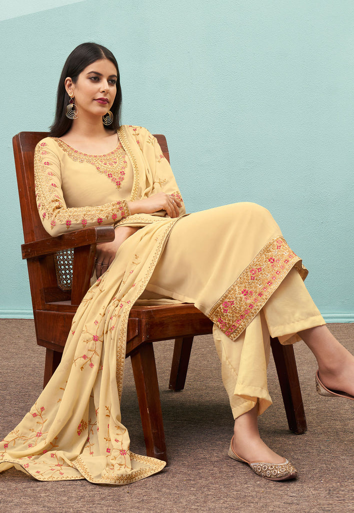 Cream Pakistani Pant Suit In usa uk canada