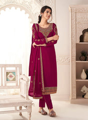 Maroon Embroidered Pakistani Salwar Kameez