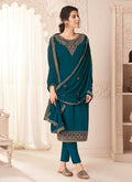 Rama Green Embroidered Pakistani Salwar Kameez