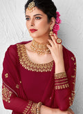 Bridal Red Golden Sharara Suit In usa uk canada
