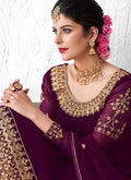 Plum Purple Golden Sharara Suit In usa