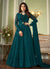 Turquoise Lucknowi Embroidered Anarkali Suit