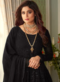 Black Lucknowi Embroidered Anarkali Suit In usa