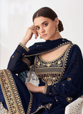 Blue Golden Salwar Kameez In usa uk canada