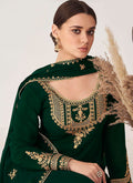 Dark Green Golden Salwar Kameez In usa uk canada