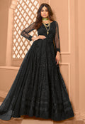 Black Embroidered Wedding Anarkali Gown