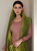 Soft Pink And Green Pant Style Suit In usa