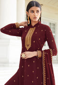 Maroon Palazzo Suit In usa