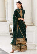 Green Embroidered Palazzo Suit In canada