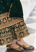 Green Embroidered Designer Palazzo Suit uk