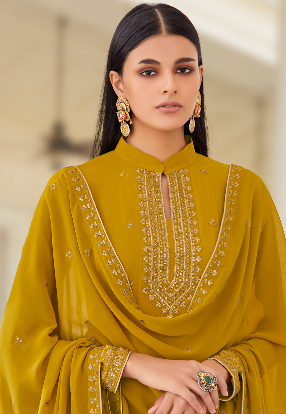 Yellow Palazzo Suit In usa