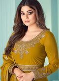 Mustard Yellow And Gold Anarkali In usa