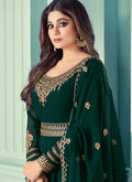 Dark Green And Gold Anarkali