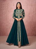 Peacock Green Slit Style Anarkali Pant Suit