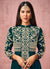 Peacock Green Slit Style Anarkali Pant Suit In Canada