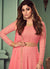 Peach Golden Anarkali Suit