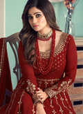 Red Sequence Bollywood Anarkali Suit