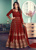 Red Sequence Embellished Bollywood Anarkali Suit