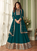 Turquoise Embroidered Bollywood Wedding Anarkali