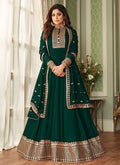 Dark Green Embroidered Bollywood Wedding Anarkali