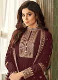 Coffee Brown Bollywood Wedding Anarkali In Germany