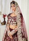 Maroon Golden Lehenga Choli In usa