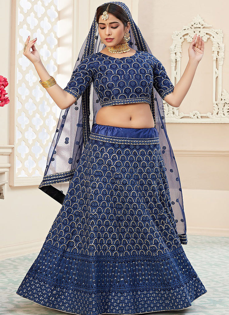 Navy Blue Lehenga Choli In usa  uk canada