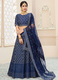 Navy Blue Sequence Embroidered Lehenga Choli