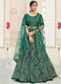 Dark Green Sequence Embroidered Lehenga Choli