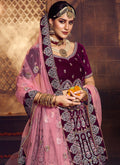 Indian Clothes - Wine Wedding Lehenga Choli