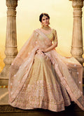 Indian Lehanga - Golden Peach Wedding Lehenga Choli In usa uk canada