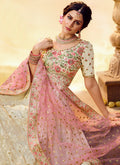 Indian Clothes - Off White And Pink Wedding Lehenga Choli